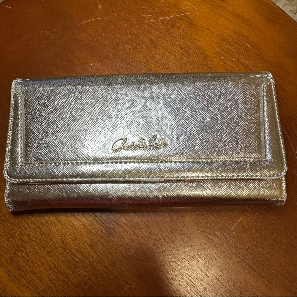 STUNNING Charles & Keith gold metallic wallet